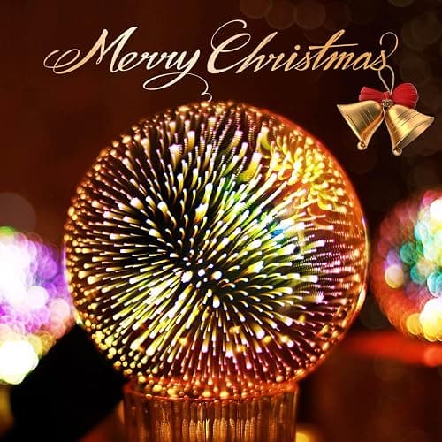 Want: Porseme 3D Fireworks Decorative Light Bulb, E26 Base, 7W, AC100-240V, Glass Bulbs with Soft Warm Light, Shiny Decor for Home, Bedroom, Party (Included 1 G125 Bulb) thumbnail 4