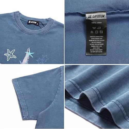 Laixton Men's Graphic Tees Shirts Unisex Vintage Cotton Tee | Oversized T-Shirt Summer Streetwear Casual Aesthetic Tops thumbnail 6