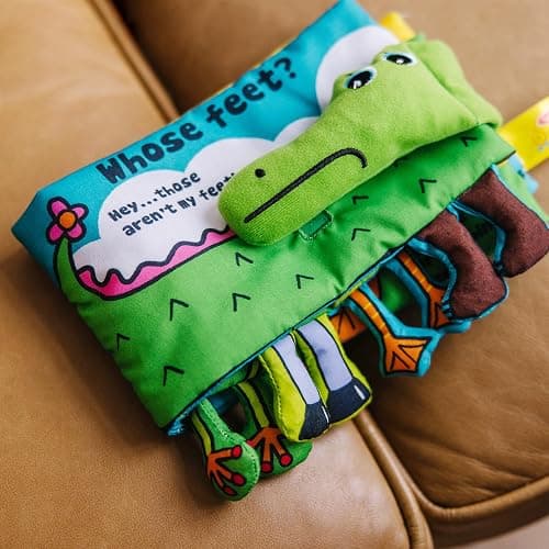 Melissa & Doug Soft Activity Baby Book - Whose Feet? Sensory Toys for Toddlers, Travel Toys for Toddlers Boys and Girls thumbnail 9