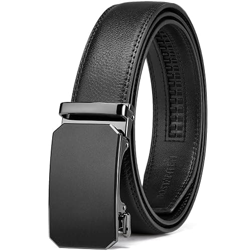 BOSTANTEN Mens Belt Leather Ratchet Belt For Men Dress and Casual with Adjustable Buckle, Trim to Fit - Image 1