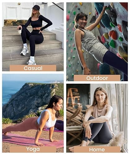 NexiEpoch High Waisted Leggings for Women - Black Tummy Control Compression Soft Yoga Pants for Workout Reg & Plus Size thumbnail 4