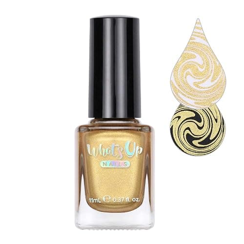 Whats Up Nails - Go for Gild Stamping Polish Gold Metallic Lacquer for Stamped Nail Art Design 7 Free Cruelty Free Vegan - Image 1
