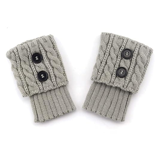 Bestjybt 3 Pairs Womens Short Boots Socks Crochet Knitted Boot Cuffs Leg Warmers Socks thumbnail 2