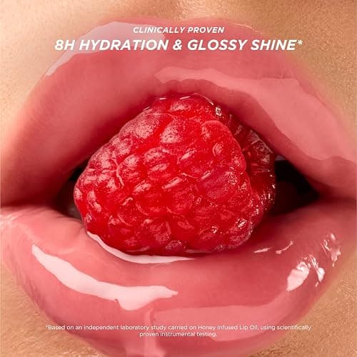 Gisou Honey Infused Hydrating Lip Oil, Nourishing Lip Moisturizer for Dry Lips (Raspberry Swirl) thumbnail 4