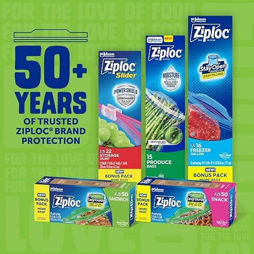 Ziploc 175 Count Sandwich and Snack Bags with EasyGuide Texture, Plastic Storage Bags with Grip 'n Seal Technology thumbnail 7