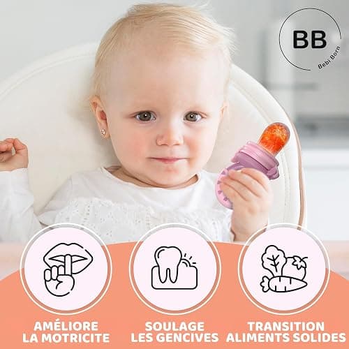 Bebi Born Grignoteuse Bébé Evolutive en Silicone Sans BPA - Tétine d'Alimentation Sécurisée pour Découverte des Aliments Solides - 3 Tailles 4-24 Mois - Soulage les Gencives - Rose thumbnail 4