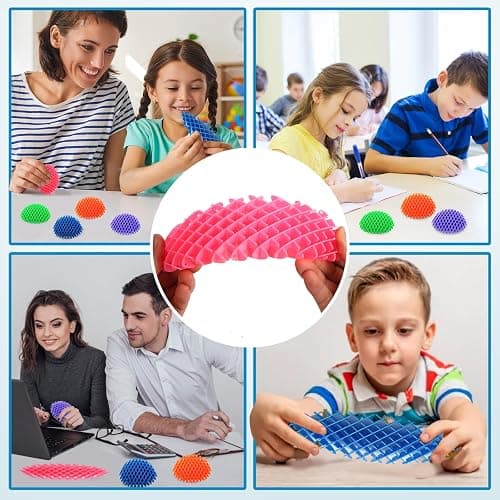 5 Pack Mini Fidget Worm Toys for Kids 8-12, Elastic Mesh Stress Relief Sensory Toy, 3D Bulk Fidgets for Adults Party Favors thumbnail 6