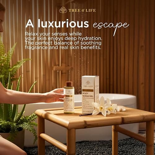 Tree of Life Vanilla Body Wash Gel - Moisturizing Shower Gel with Jojoba Oil and Shea Butter Hydrating Body Wash for Sensitive Skin and All Skin Types, 16.9 fl oz thumbnail 6
