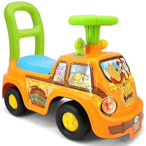 Kiddieland Winnie the Pooh Honey Van Ride-On with Lights & Sounds, Foot-to-Floor Push Car, Interactive Dashboard, Under-Seat Storage, for Toddlers 12–36 Months - Image 1