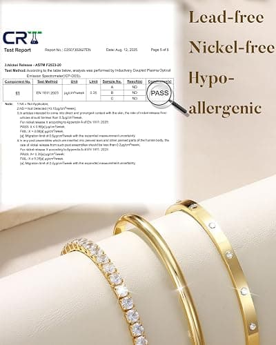 Fansilver 14K Gold Bracelets for Women Trendy Bangle Cuff Chain Bracelets Set Gold Plated Paperclip Bead Tennis Bracelet Chunky Gold Filled Bracelet Stack 3/4PCS thumbnail 2