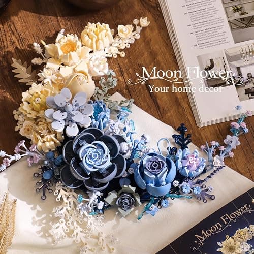 SUNHABI Flower Building Set Botanical Collection Set of Crescent-Shaped Unique Décor Table or Wall Decoration, Home Décor Great Gift thumbnail 6