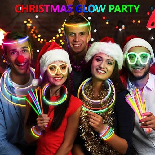 BUDI 467Pcs Glow Sticks Christmas Party Favors New Year Eve Party Supplies for Kids Adult Glow in the Dark 4th of July Accessories Neon Decors Glowsticks Bulk 8 Colors 8" with Connectors for Parties thumbnail 2