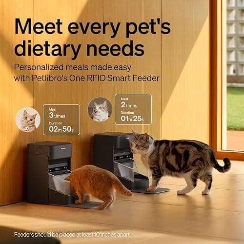 PETLIBRO RFID Cat Feeders for 2 Cats, Collar Sensor for Personalized Meals, Cats Recognition, Diet Tracking and Anti-Stealing for Multi-Pets Homes and Different Diets, Automatic Pet Feeder (Pack of 2) thumbnail 3