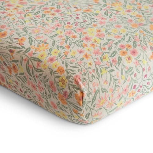 mushie Extra Soft Muslin Fitted Crib Sheet | 28"x 52" (Fog) - Roman Green thumbnail 2