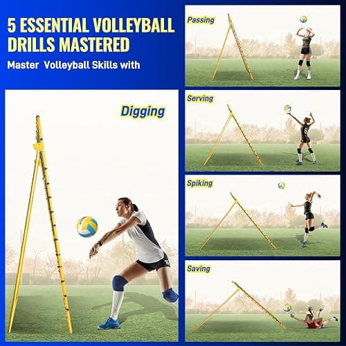 SPOYNAL 7x4 FT Volleyball Rebounder Net, 5-Angle Volleyball Training Equipment, Adjustable Rebounder Net Practice Setting, Spiking, and Bumping, Practice Net for Baseball, Softball, Lacrosse, Soccer thumbnail 4