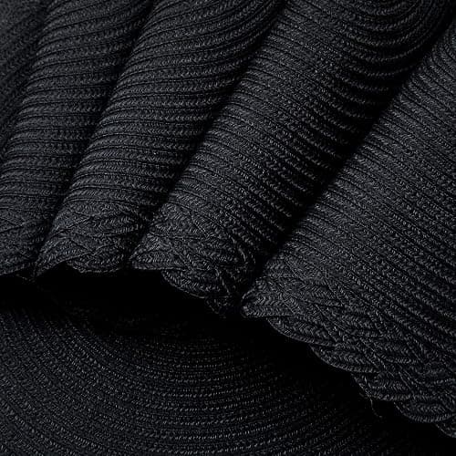 SHACOS Round Placemats Set of 4 Boho Braided Border 15 inch Circle Place Mats Washable Fabric Table Mats for Kitchen Dining Table, Black thumbnail 5