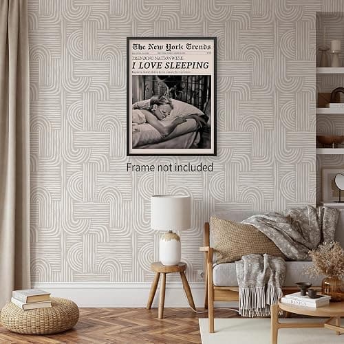 VERENIX Retro Black and White Feminist Wall Art Newspaper Aesthetic Canvas Posters Vintage Funky Girl Sleeping Prints for Girly Dorm Bedroom Wall Decor 12x16 inch Unframed thumbnail 7