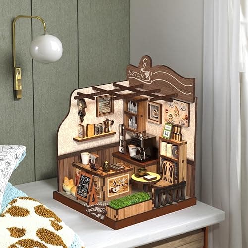 obzergem DIY Book Nook Kit -Country Cafe MINI House, Book Nook Kit for Adults, Wooden Puzzle, DIY Bookshelf Decorative Gifts, Christmas Birthday Gifts thumbnail 6