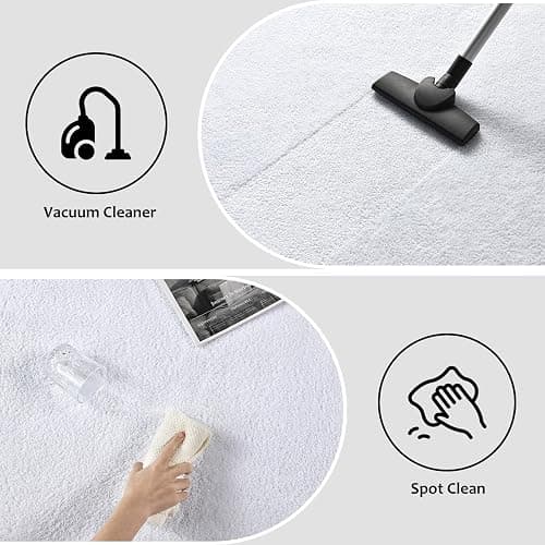 Hutha Large Area Rugs for Bedroom Living Room, 6x9 White Solid Fluffy Super Soft Memory-Foam Furry Bedside Carpets, Modern Indoor Floor Rug Aesthetic Minimalist Rug for Kids Girls Boys Home Decor thumbnail 5