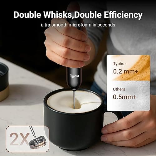 InstaWhisk Milk Frother with Variable Speed, Rechargeable Coffee Frother Wand with Detachable Double Whisk, Drink Mixer Handheld Electric Stirrer for Latte, Cappuccino, Matcha, Almond Milk, Protein thumbnail 8