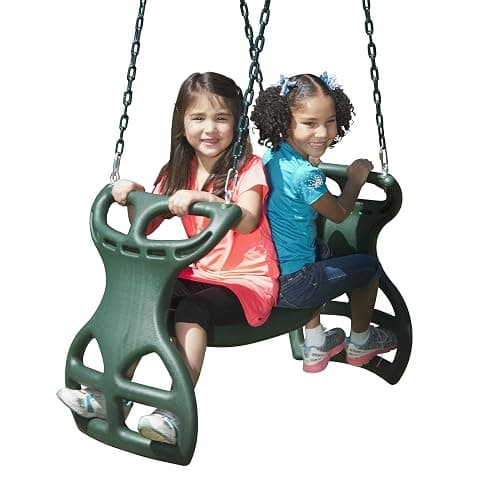 Swing-N-Slide WS 3452 Heavy Duty Two Person Dual Glider Swing, with Coated Chains to Prevent Pinching, 18" W x 25 in H x 40" L, Green thumbnail 3