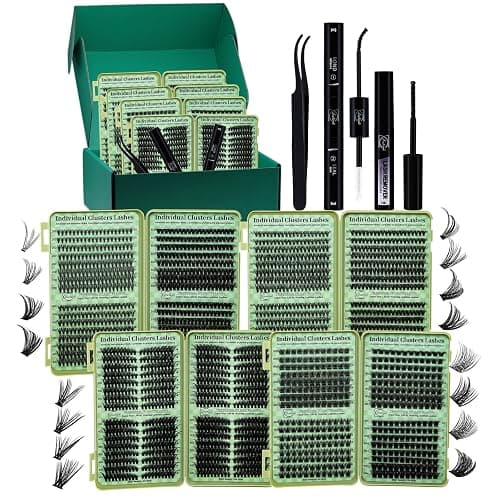 LASHSUN Lash Clusters Kit Wispy Eyelash Clusters 2304PCS Kit Cat Eye Kit Cluster Eyelash Extensions Pestañas Postizas Naturales DIY Lash At Home+Lash Bond and Seal,Remover,Tweezers - Image 1