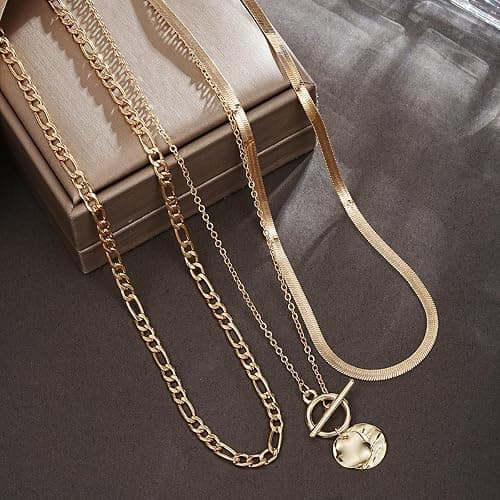 CONGYING 9pcs Gold Plated Necklaces set for Women, Gold Dainty Choker Necklace Trendy, Adjustable Layering Necklace Set for Women Gifts thumbnail 7