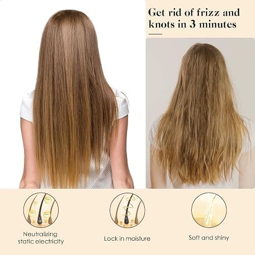 GAINWELL Hair Brush for Hair Growth, Bamboo Bristles Detangling Wooden Paddle Hair Brush for Massaging Scalp, All Hair Types Women Men Kids, Ergonomic Handle, Pointed Bristle thumbnail 2
