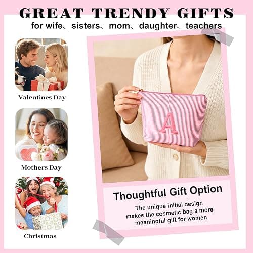 Fohufo Back to School Gifts for Girls - Personalized Makeup Bag Set | Teen Girl Gifts Trendy Stuff | Birthday Gifts for Girls | Back to School Gifts for Girls | Girls Makeup Bag | Travel Gifts thumbnail 5