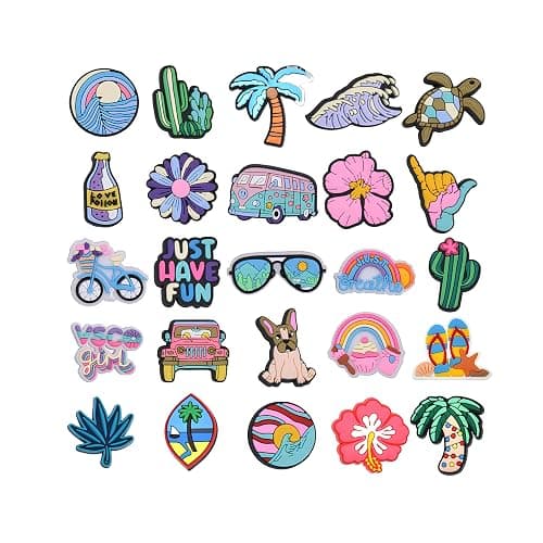 Muselap 25 Pcs Shoe Charms for Clog Shoe,Cute Clog Charms Summer Beach Sandal Shoes Accessories Decoration for Kid Girls Boys and Adult,Birthday Party Gift - Image 1