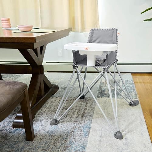 Bright Starts Pop 'N Dine Portable High Chair, Indoor/Outdoor, BPA Free Tray, Easy to Fold, Unisex, Grey, 6 Months + thumbnail 13