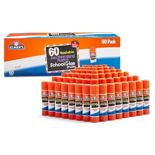 Elmer's Disappearing Purple School Glue Sticks, Washable, 7 Grams, 60 Count - Back to School Supplies, Classroom Pack, #1 Teacher Brand - Image 1