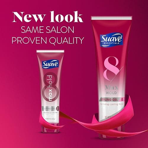 Suave Essentials Styling Gel, Max Hold 8 Sculpting – Edge Control Gel, Curly Hair Gel, Strong Hold, Anti-Frizz Hair Products, Alcohol-Free, Scented, 9 Oz (Pack of 2) thumbnail 2