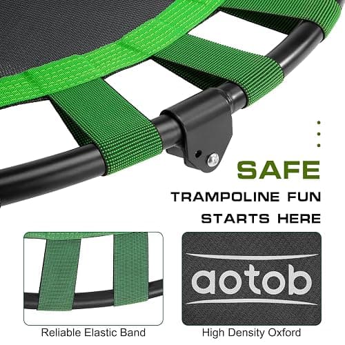 AOTOB 40/48" Fitness Trampoline for Adult, Max Load 450 LBS, Foldable Mini Trampoline with Durable Bungees,Small Rebounder Exercise Trampoline with Bar for Workout for Quiet & Safely Cushioned Bounce thumbnail 4
