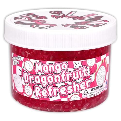 Mango Dragonfruit Refresher (8oz) - Fishbowl Bead Slime - Handmade in USA - Dope Slimes Pink thumbnail 3