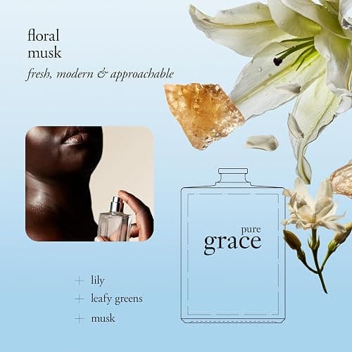 philosophy pure grace eau de parfum - crisp & clean women's perfume - with notes of water lily, leafy greens & musk - long lasting fragrance - 2 fl oz thumbnail 4