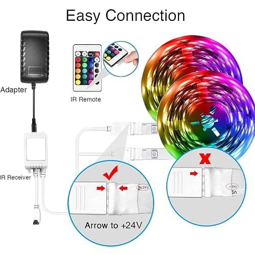 DAYBETTER 100ft Led Strip Lights for Bedroom with App Control Remote, 5050 RGB Led Lights for Bedroom, Music Sync Color Changing Strips for Room Party (2 Rolls of 50ft) thumbnail 7