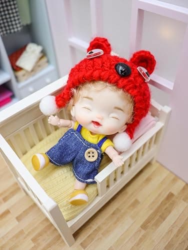 Cute BJD Blind Box,2 Random Poseable Dolls with Handmade Outfits & Crochet Hats,Birthday Gift for Girls,Surprise Mystery Box-Puff Bear Series thumbnail 4