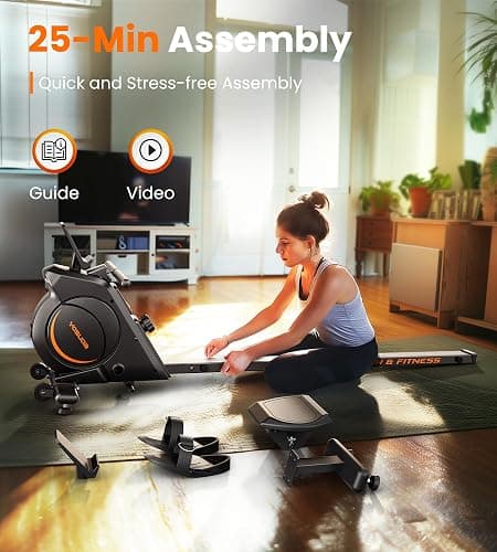 YOSUDA Magnetic/Water Rowing Machine for Home - Rower Machine Use with Bluetooth, App Supported, Rowing Machine for Beginners to Athletes, Comfortable Seat Cushion thumbnail 8
