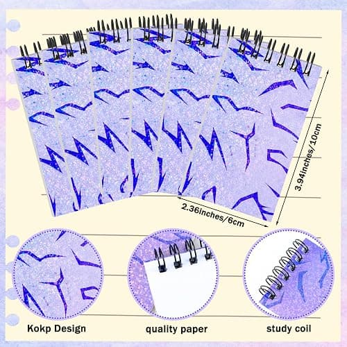 Weekgrat 24 Pcs Purple Notebooks and 24 Pcs Ballpoint Pens Kpop Theme Pocket Notepads Memo Books Set Teacher Classroom Rewards Supplies Birthday Partys Gift thumbnail 3