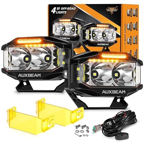 Auxbeam V-MAX Series LED Light Pod, 270° Side Shooter LED Offroad Lights with Amber DRL, 4 Inch Auxiliary Ditch Light for Truck ATV Jeep Ford - Image 1