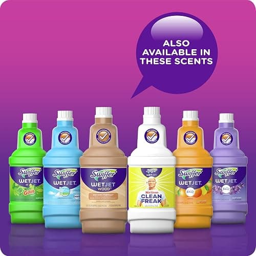 Swiffer WetJet Multi-Purpose Floor Cleaner Solution with Febreze Refill, Hardwood Floor Cleaner, Lavender Scent, 1.25 Liter -42.2 Fl Oz (Pack of 2) | with Febreze thumbnail 7