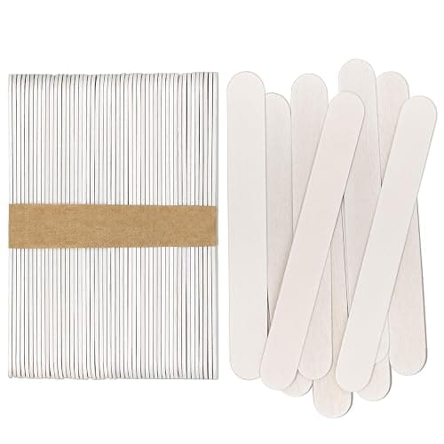 CraftySticks- 50 Pack 6 Inch White Painted Wood Craft Sticks, Jumbo Popsicle Sticks for Crafts, Learning and STEM Basics - Image 1