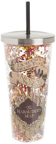 Spoontiques - Harry Potter Tumbler - Solemnly Swear Glitter Cup with Straw - 20 oz - Acrylic - Multicolored - Image 1
