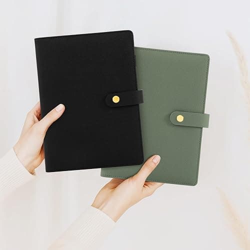 Aesthetic A5 Binder with 6 Golden Rings - Refillable & Sturdy Planner w Pockets Keeps You Perfectly Organized - Mini Notebook with Magnetic Closure Works Great as Photocard Binder for All Your Cards thumbnail 2