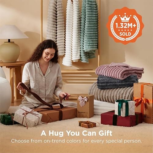 Bedsure GentleSoft Twin Blanket for Bed - Cozy Soft Blankets for Women, Cute Small Fleece Throws for Girls, Graduation Decorations Gift for Her Him School Dorm, Off White, 60x80 Inches thumbnail 6