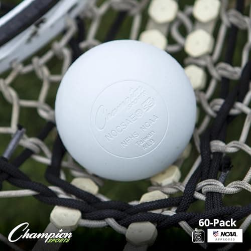 Champion Sports Lacrosse Balls: Official Size Sporting Goods Equipment for Professional, College & Grade School Games, Practices & Recreation - NCAA, NFHS and SEI Certified - 60-Pack - White thumbnail 5