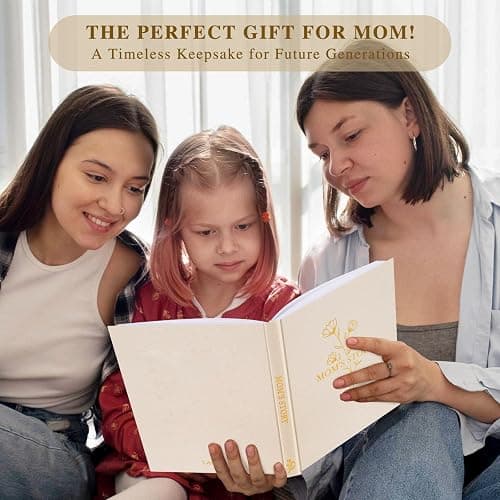 Lanpn Mom Life Story Book Journal with 270+ Prompts, Linen Hardcover Mother Story Guided Journal, Mom Memory Keepsake Book to Fill Out, Gift for Mom Mother's Day Birthday Christmas, Beige thumbnail 6