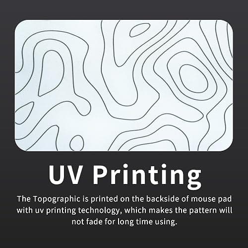 Glass Mousepad for Gaming, White Topographic Hard Gaming Mouse pad, Professional Large Mouse Mat 410mm*310mm, Special Glass Surface with Improved Precision and Speed thumbnail 3