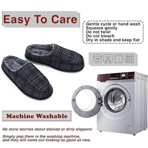 cosyone1997 Men's Slippers with Memory Foam, House Shoes for Men Indoor Outdoor, Non-Slip House Slippers Moccasin Style, Size 8-15 thumbnail 7